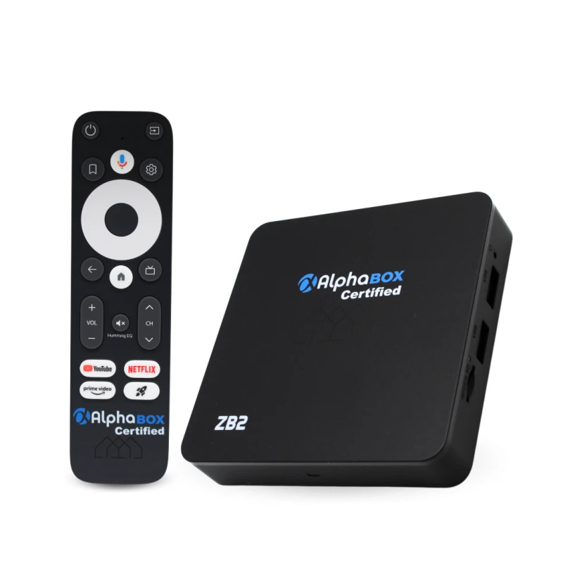Box Android AlphaBox Certified ZB2 Google TV + 2 ans Alpha iptv
