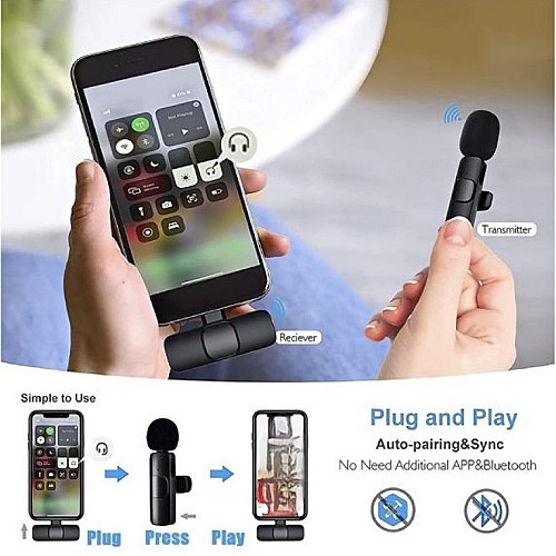 Microphone sans fil compatible avec IPhone et type-Ce