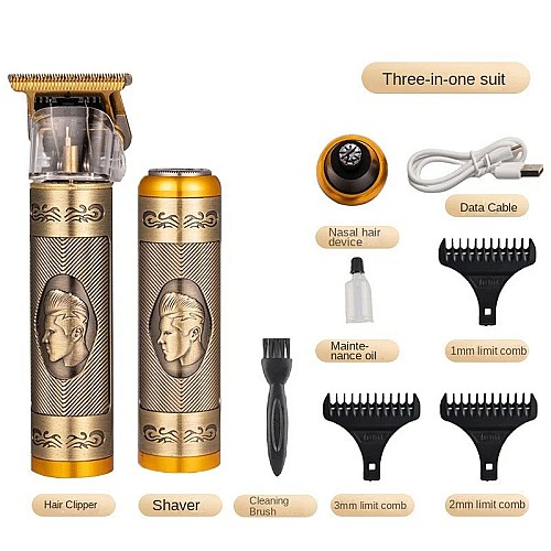 Function Three-in-one Pro Trimmer Electric Hair Clipper USB Charging