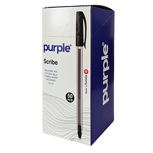 50 Stylos à Bille Pointe SCRIBE Purple - 1.0mm