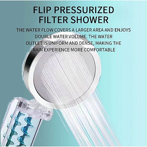 Flip Pressurized Turbo Filter Shower head