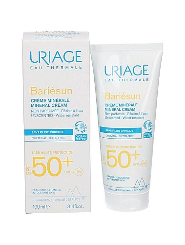 Crème solaire minérale bariésun spf50+ d'Uriage
