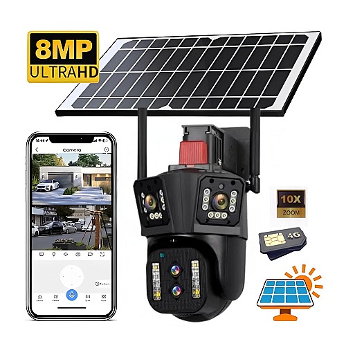 Camera 4G solaire Double Camera Zoom X10