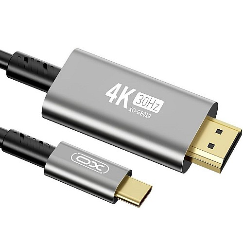 CÂBLE MÉTAL 1.8 MÈTRE, TYPE-C MÂLE VERS HDMI 4K