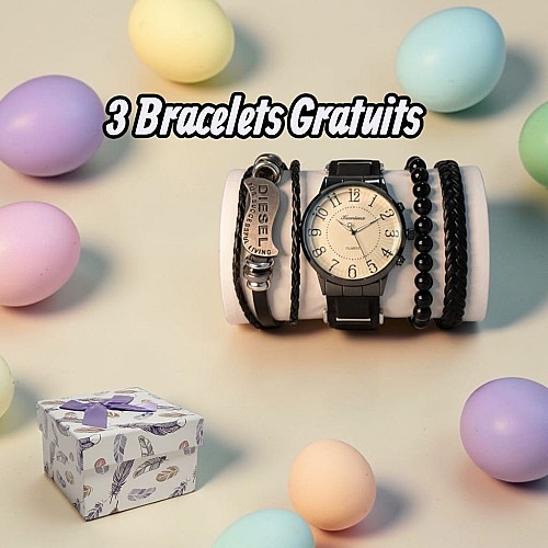 Montre Homme Silicone avec 3 Bracelets Gratuits MS004