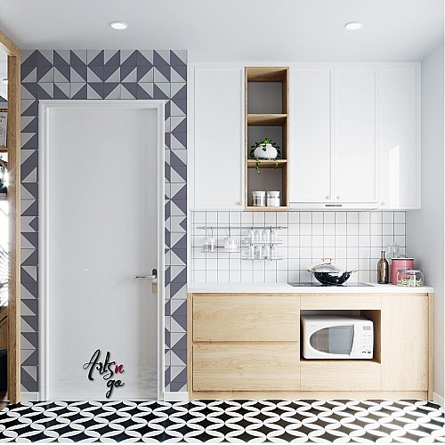 Carreaux de ciment autocollant triangle