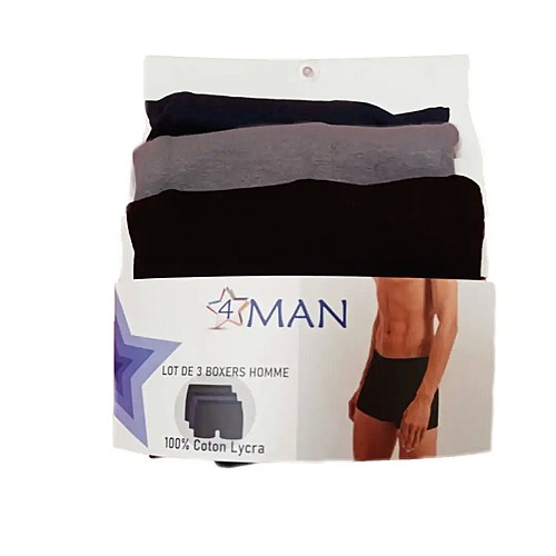 Lot de 3 Boxers homme 100% coton