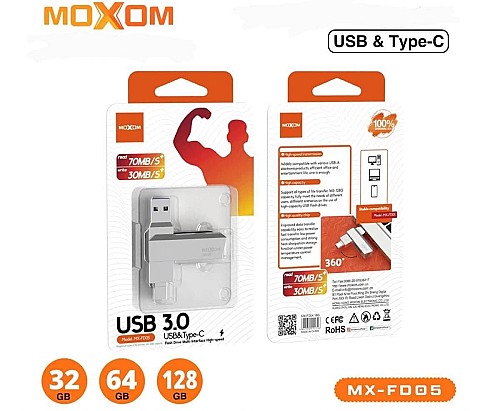 Clé USB MOXOM MX-FD05 USB 3.0 &amp; Type-C.