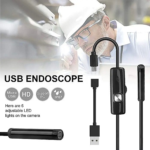 Caméra Endoscopique Android 3 en 1 de 7mm pour Inspection – Longueur 5 m