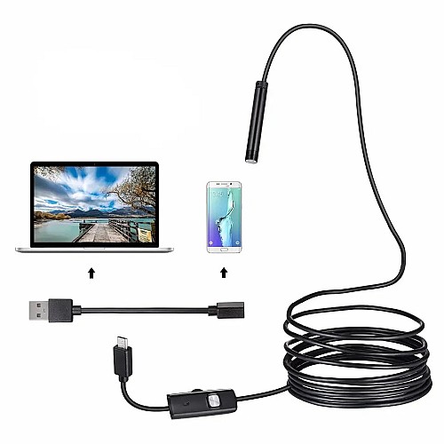 Caméra Endoscopique Android 3 en 1 de 7mm pour Inspection – Longueur 2 m câble Regide