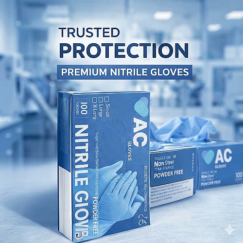 Gants Nitrile Bleu – Carton 1000 pcs