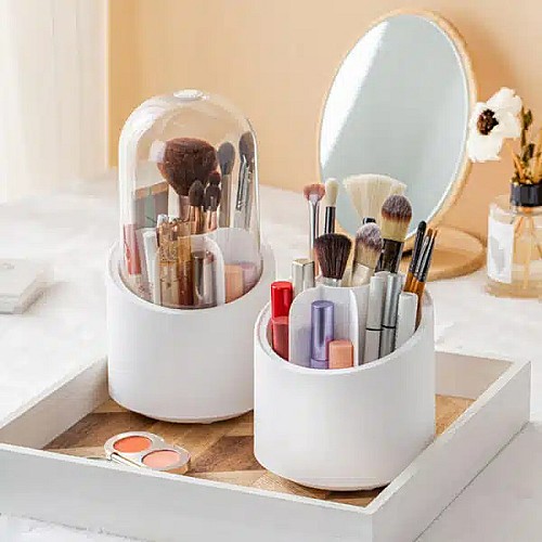 Organiseur De pinceaux de maquillage Rotatif à 360° -BLEU