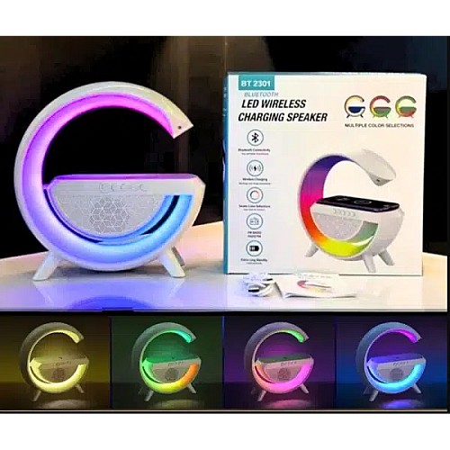 Lampe Led 3 En 1 Avec Haut-Parleur Bluetooth + Chargeur Sans Fil BT-2301