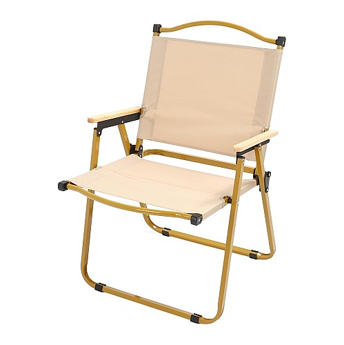 Chaisse pliable en acier et bois grand modele