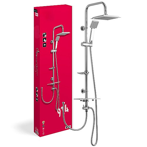 Colone de douche carre inox