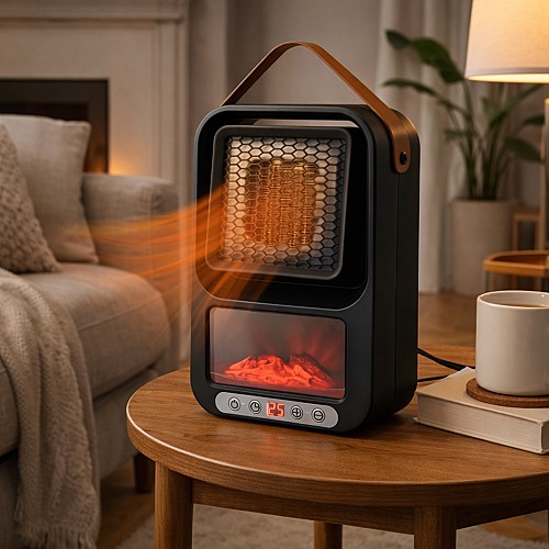 Mini chauffage d'appoint intelligent à flamme 3D